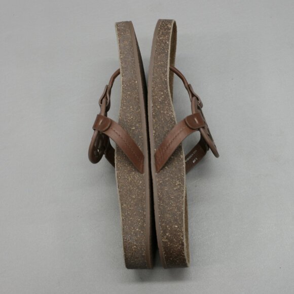 Tory Burch Ladies 8.5 Miller Cloud Cuoio Brown Calf Leather Cork Thongs Sandals - Picture 12 of 12